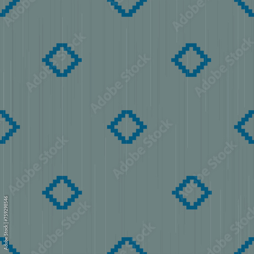 Geometric ethnic ikat seamless pattern. Embroidery style. Design for printed, clothing, fabric, fashion and wallpaper.