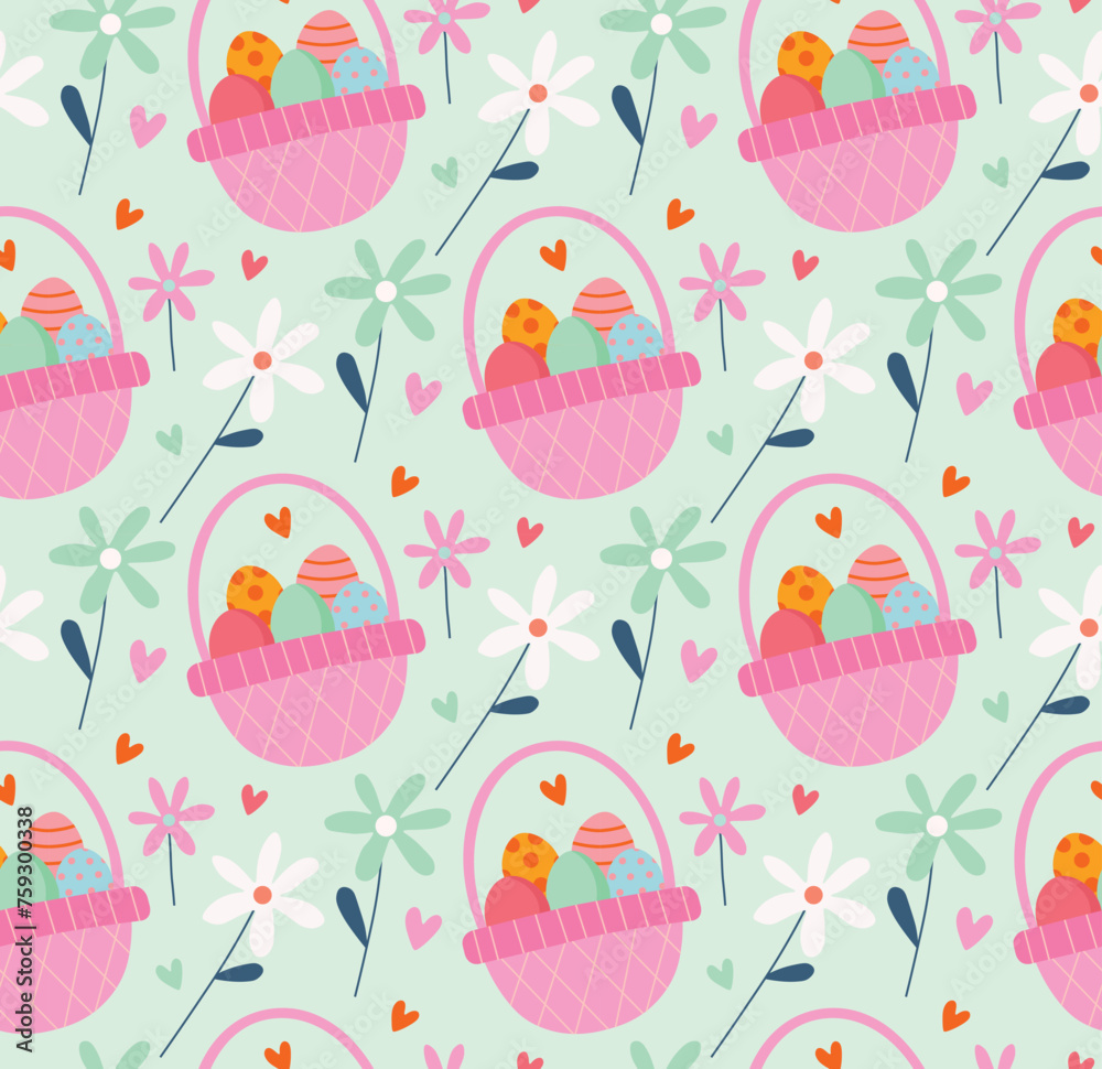 Easter seamless pattern vector illustration
