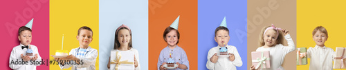 Set of happy little childre...