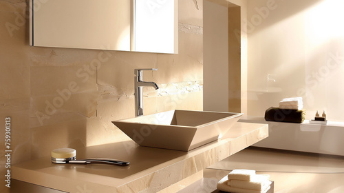 modern bathroom interior with bathtub