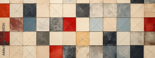 Geometric Abstract Tile Wall in Warm Tones © heroimage.io