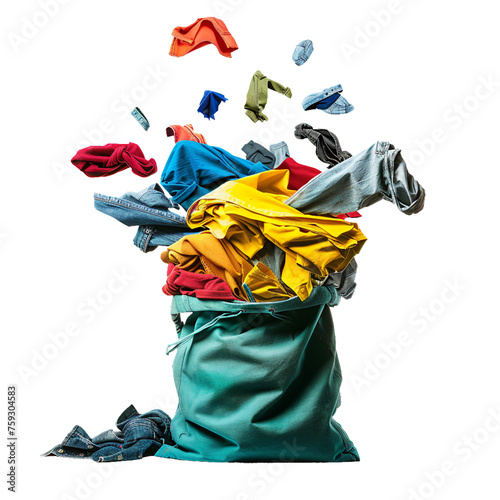 clothes falling from hole in the bag, PNG no background image