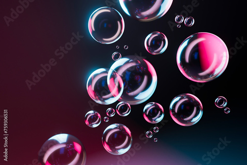 many soap bubbles photo