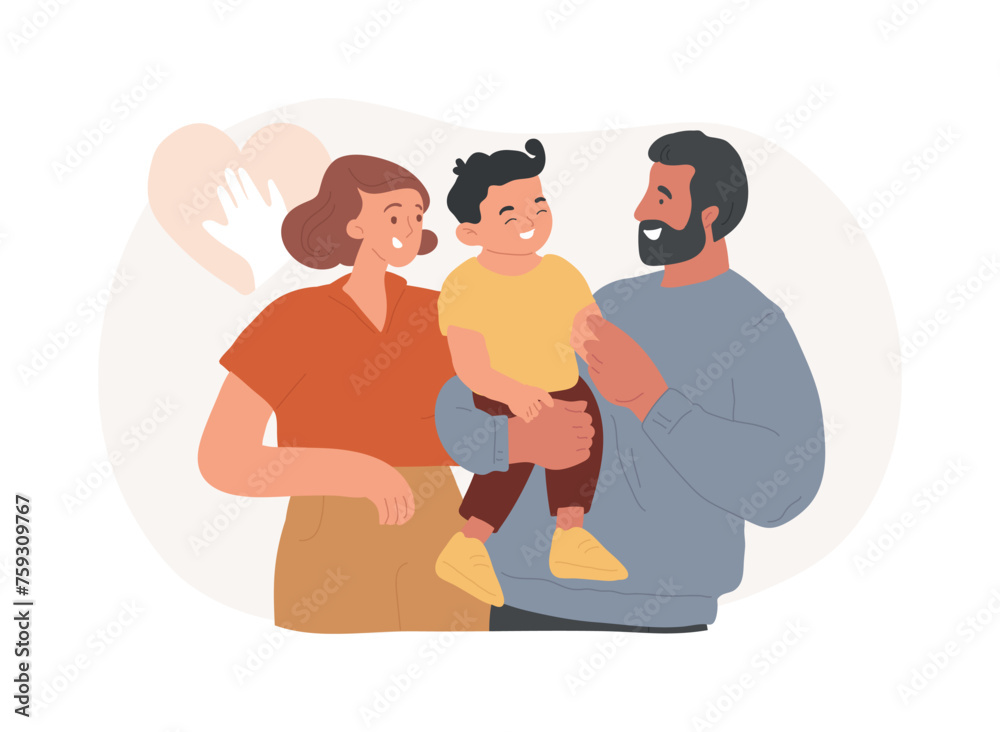 Parental responsibility isolated concept vector illustration. Rights responsibilities, social roles, cooking dinner, doing homework, child care, happy family, playing together vector concept. Parental responsibility isolated concept vector illustration. Rights responsibilities, social roles, cooking dinner, doing homework, child care, happy family, playing together vector concept.