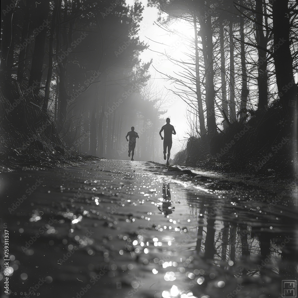 Fototapeta premium Triathlon Challenge: Multiservice Competition