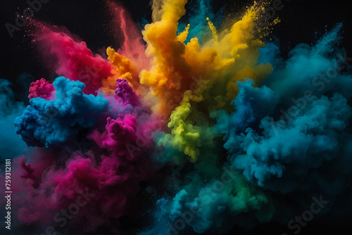 Colorful Powder on Dark Background  A Vibrant Display 