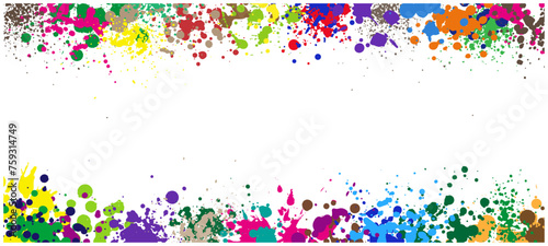 インク飛び散りカラフルフレーム