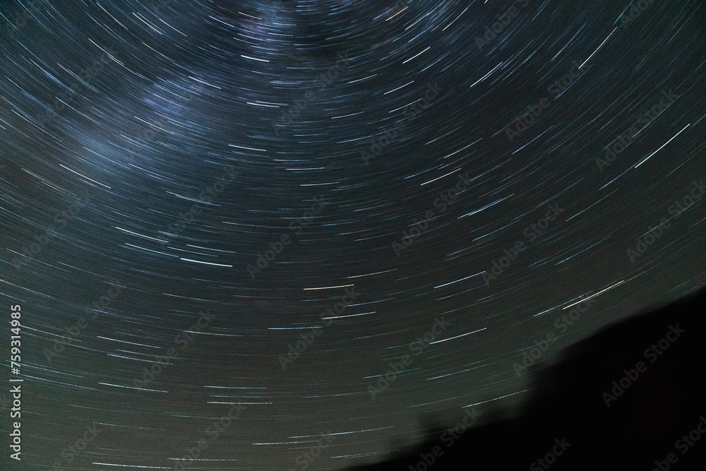 Blurry star trails in Yosemite National Park, CA