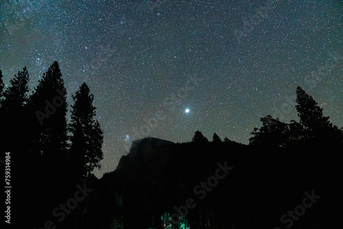 Jupiter in the Night Sky Yosemite National Park, CA photo