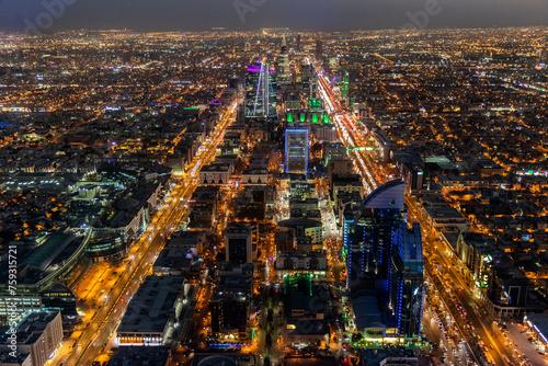 Evening aerial view of Riyadh, capital of Saudi Arabia © Matyas Rehak