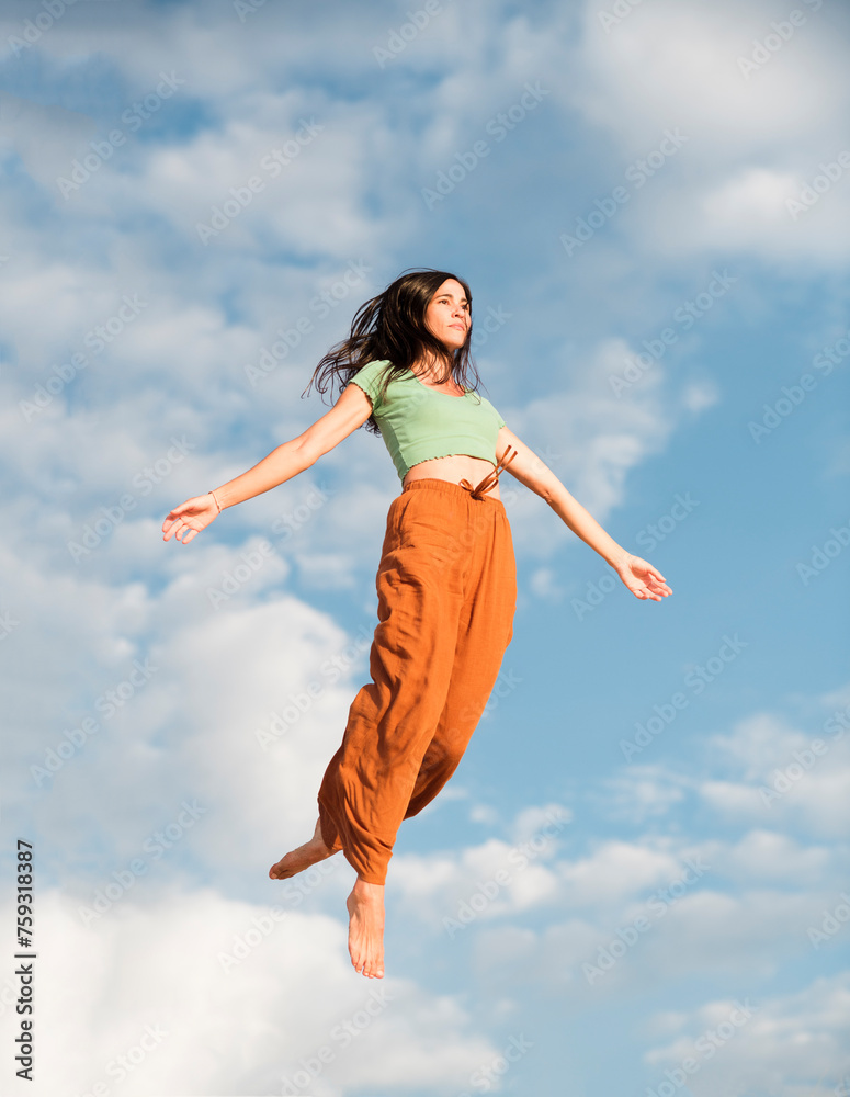 Experiencing supernatural powers flying in the air Experiencing supernatural powers flying in the air