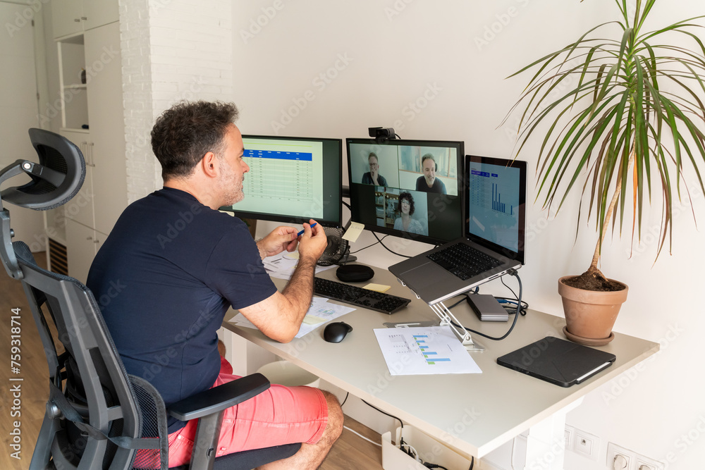 Working Remotely. Online Business Meeting. Working Remotely. Online Business Meeting.