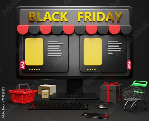 Digital e-commerce website Black Friday shopping concept photo