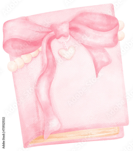 Wallpaper Mural Coquette book, vintage book with pink bow Torontodigital.ca