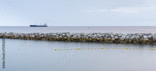 Cargo Ship On The Coast Of The Canary Islands   photo