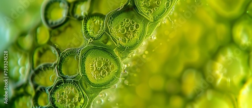A macro photograph showing a closeup of a terrestrial plant under a microscope. photo
