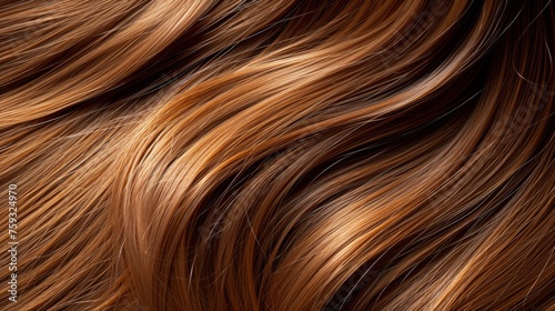A close-up view of long, straight hair highlighting the shine and healthy appearance, AI Generative