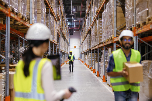 Working team warehouse distribution center photo