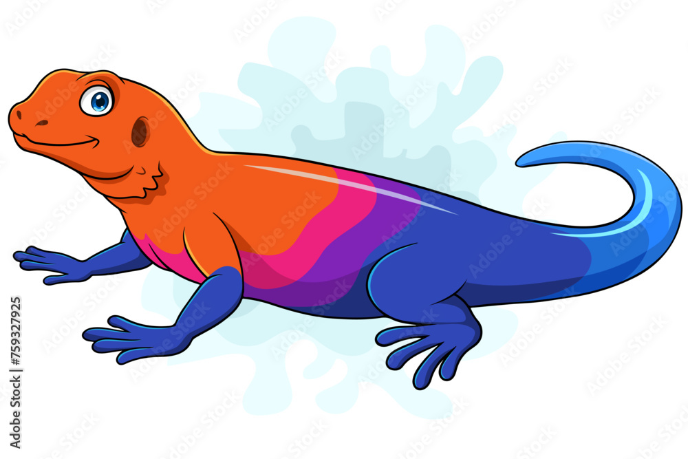 Cartoon red head agama lizard
