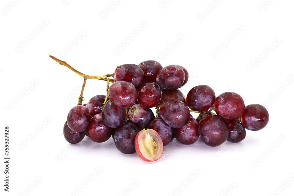 Fototapeta premium fresh red grape isolated on white background