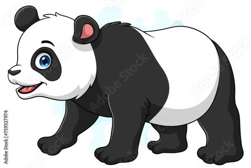 Fototapeta Naklejka Na Ścianę i Meble -  Cartoon panda on white background