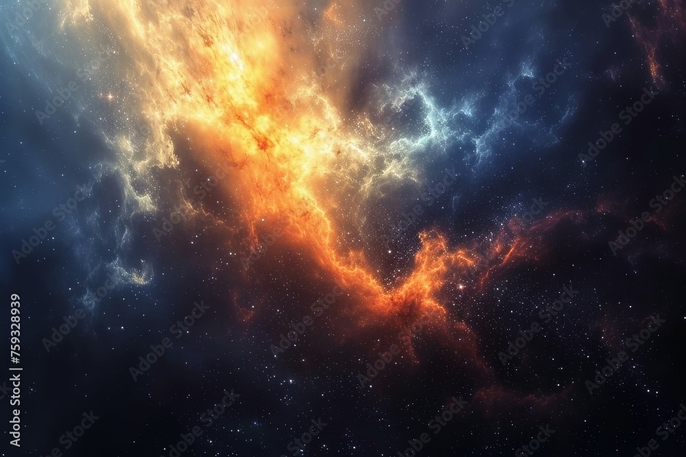 The birth of the cosmos background with nebulae and stars. The birth of the cosmos background with nebulae and stars.
