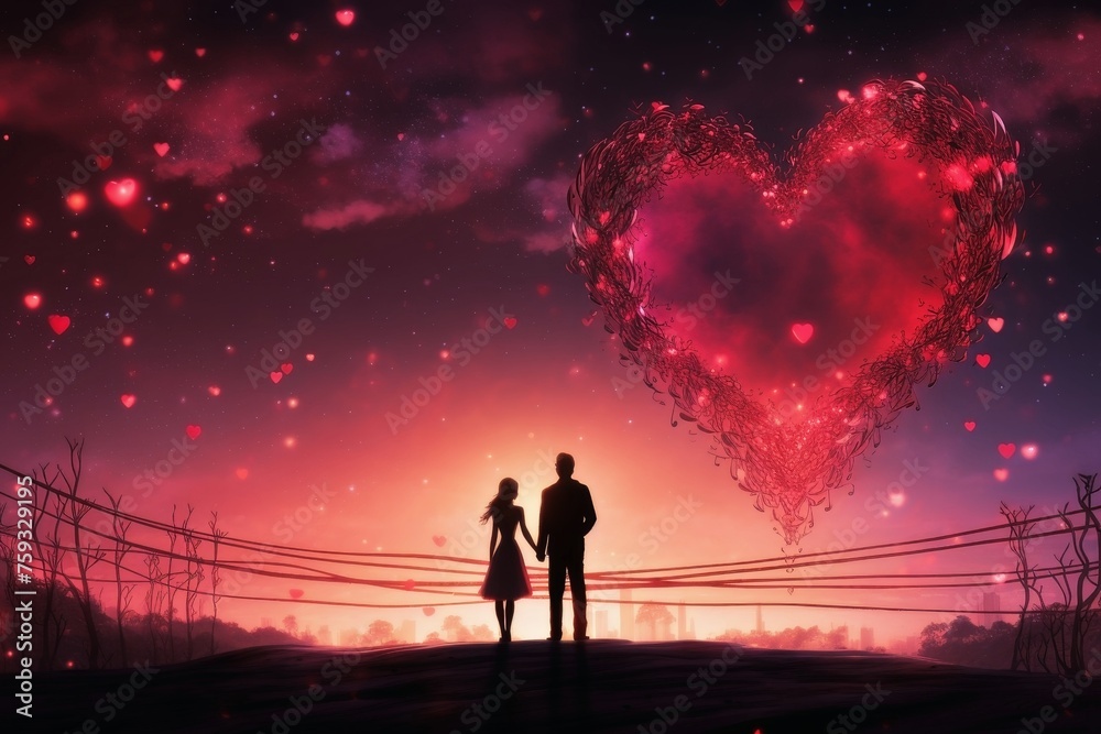 Fototapeta premium An emotional heart shaped background for valentines day.