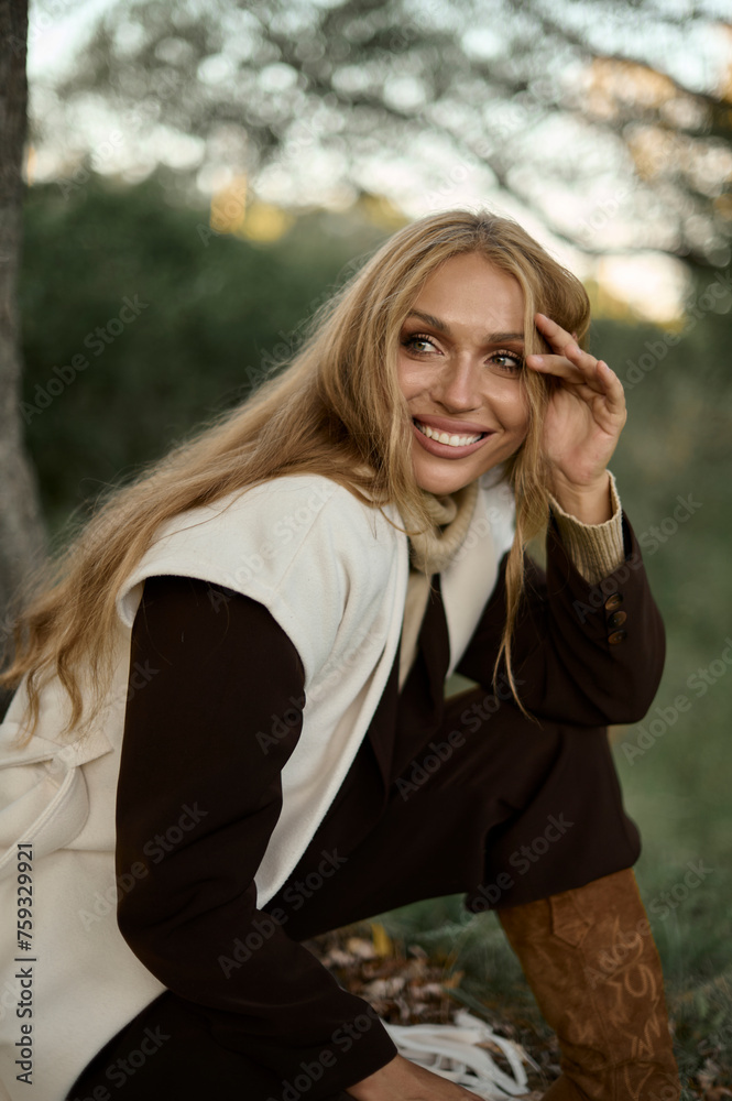 smiling woman in nature smiling woman in nature