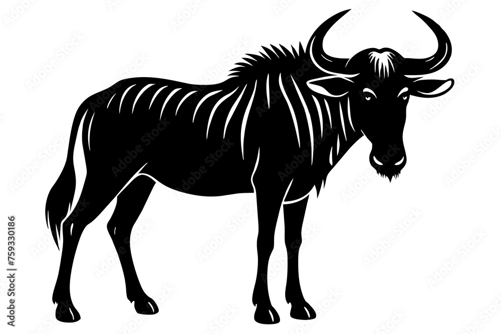 wildebeest vector illustration