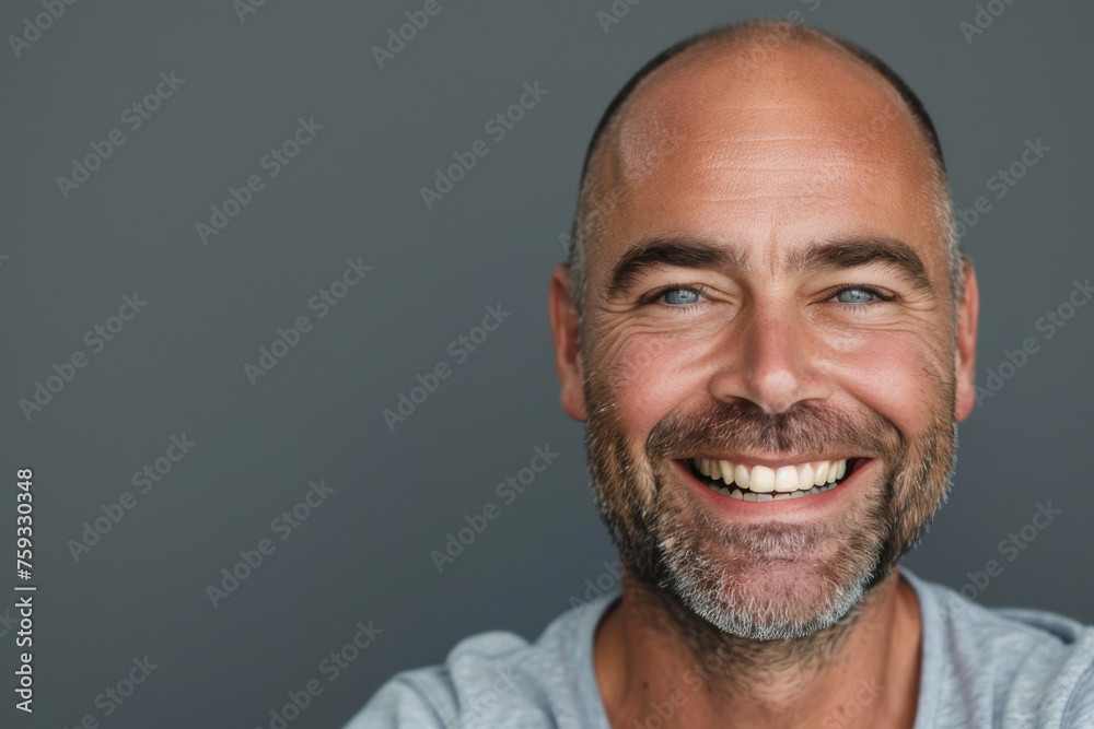 Obraz premium A man with a beard is smiling for the camera