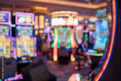 Deliberately blurred casino scene in Las vegas photo