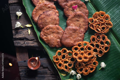 Deep fried rice jaggery pancakes photo