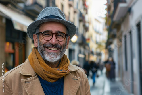 A man wearing a hat and scarf smiles for the camera © MagnusCort