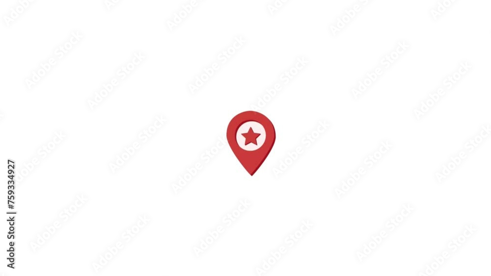 map pin animation concept.4k motion animation. destination pin and icon