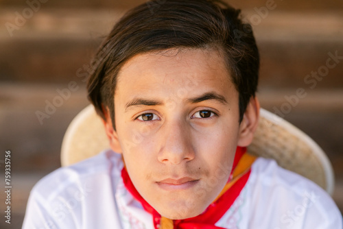 Head portrait Mexican Vaquero teen boy photo
