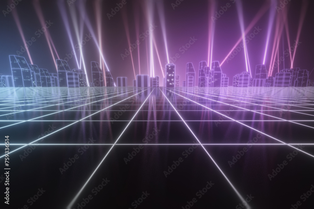 © Cosma Andrei/Stocksy - Abstract purple city in retro cyberspace © Cosma Andrei/Stocksy - Abstract purple city in retro cyberspace