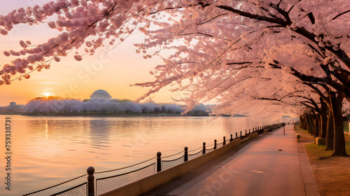 Breathtaking Washington DC Cherry Blossoms in Full Bloom, Symbolizing Friendship and Cultural richness