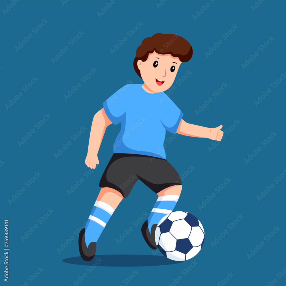 Football Player Boy Character Design Illustration