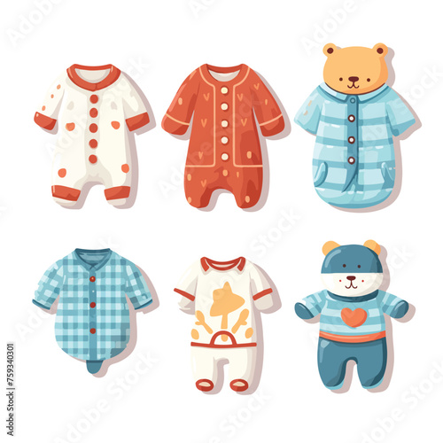 Baby cute clothing flat vector illustration isloated