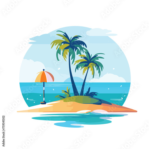 Beach icon vector on white background flat vector 