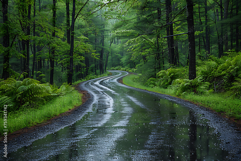 Obraz premium road in the forest