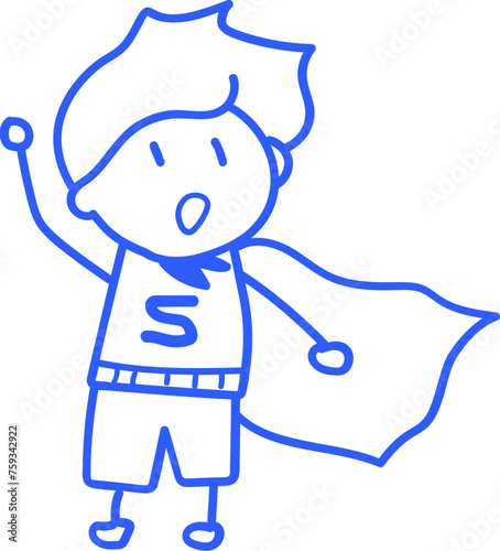 손으로 그린 학교 학생 선생님 라인 일러스트