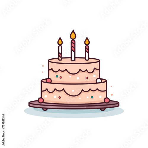 Birthday Cake Icon Vector Illustration. birthday ca