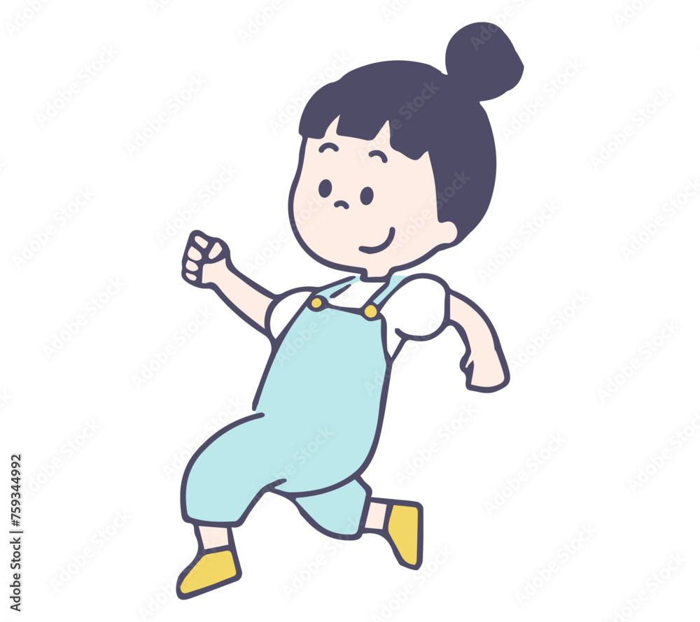 走る女の子のイラスト 走る女の子のイラスト