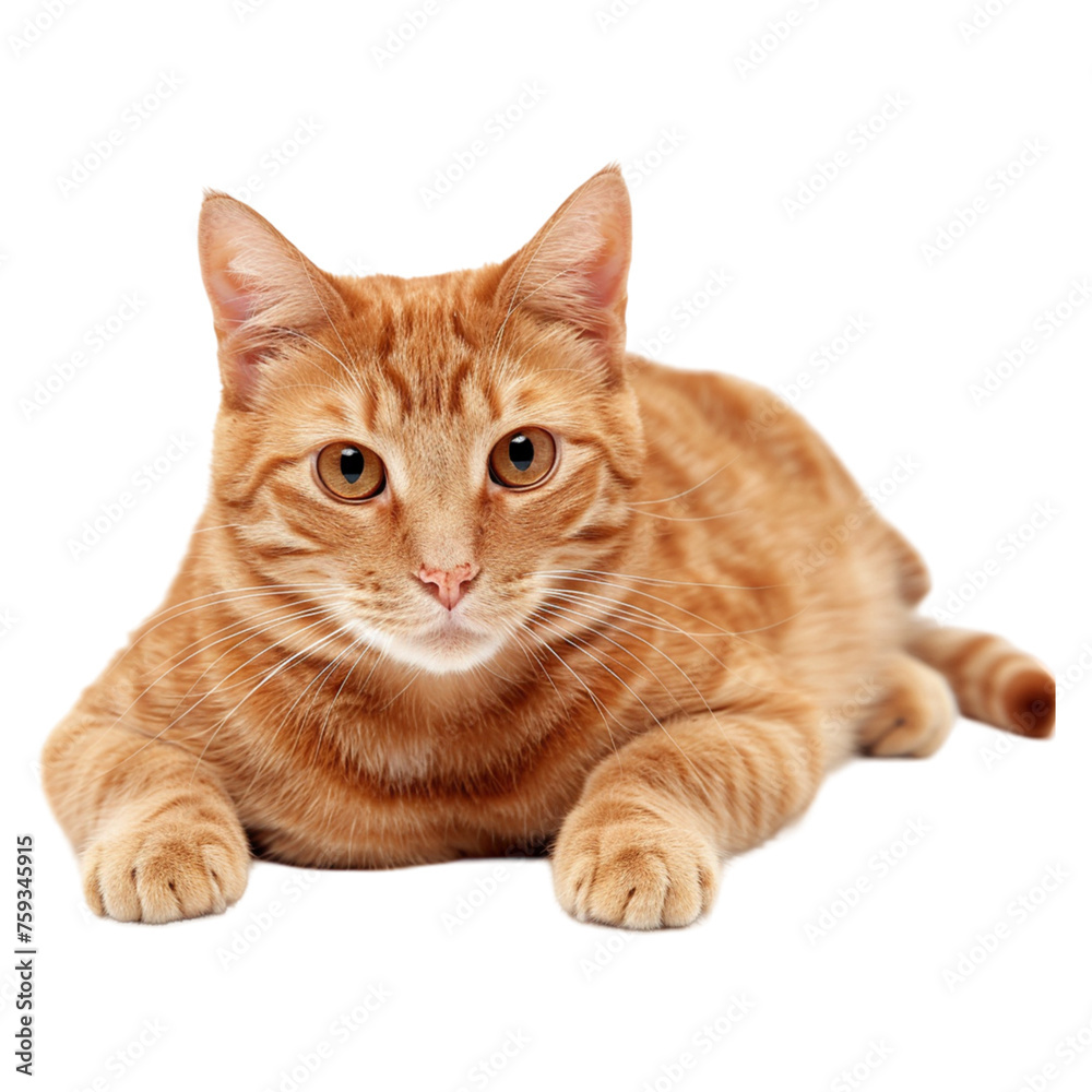 A beautiful smooth-haired cat on transparent background A beautiful smooth-haired cat on transparent background