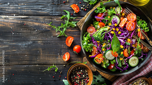 Fresh Colorful Salad Vegetable Ingredients