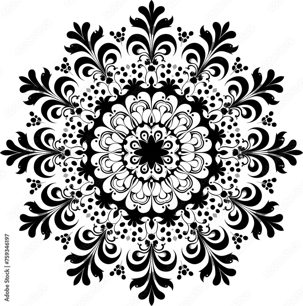 Elegant Black Floral Mandala Elegant Black Floral Mandala