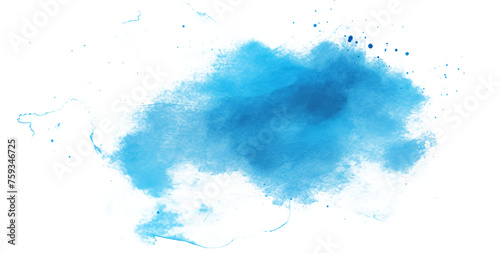 Bright Blue Watercolor Wash Background - Hand Painted Artistic Texture