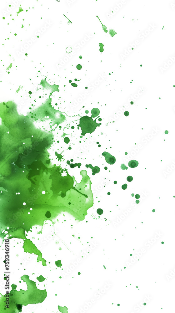 Green Ink Splattered on a Transparent Background Green Ink Splattered on a Transparent Background