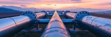 Industrial pipeline gas and oil processing in the refinery process for efficient production